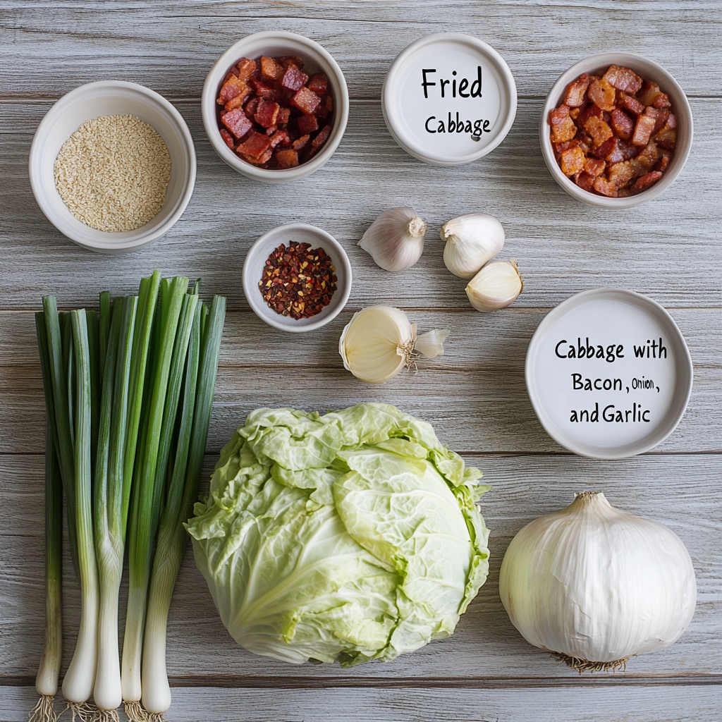 0 2 15 Fried Cabbage with Bacon, Onion, and Garlic