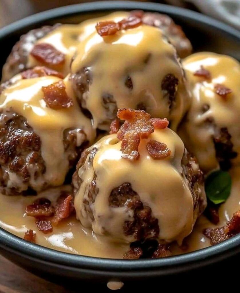 WhatsApp Image 2025 01 06 a 10.51.51 f07d36d4 Meatballs with Creamy Cheese Sauce and Crispy Bacon: A Flavor Explosion You Can't Miss